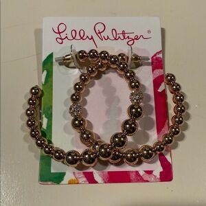 Lilly Pulitzer Gold Beaded Hoop Earrings
